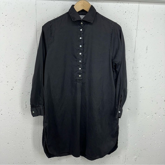 Flats by Jan Niemi Women’s Size Large Black Button Down Tunic Shirt Dress Read - Picture 1 of 10